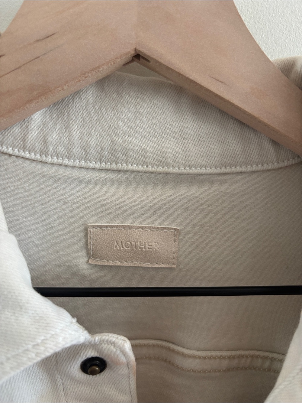 MOTHER Cream Denim Mini Dress- Button Front - Picture 9 of 10